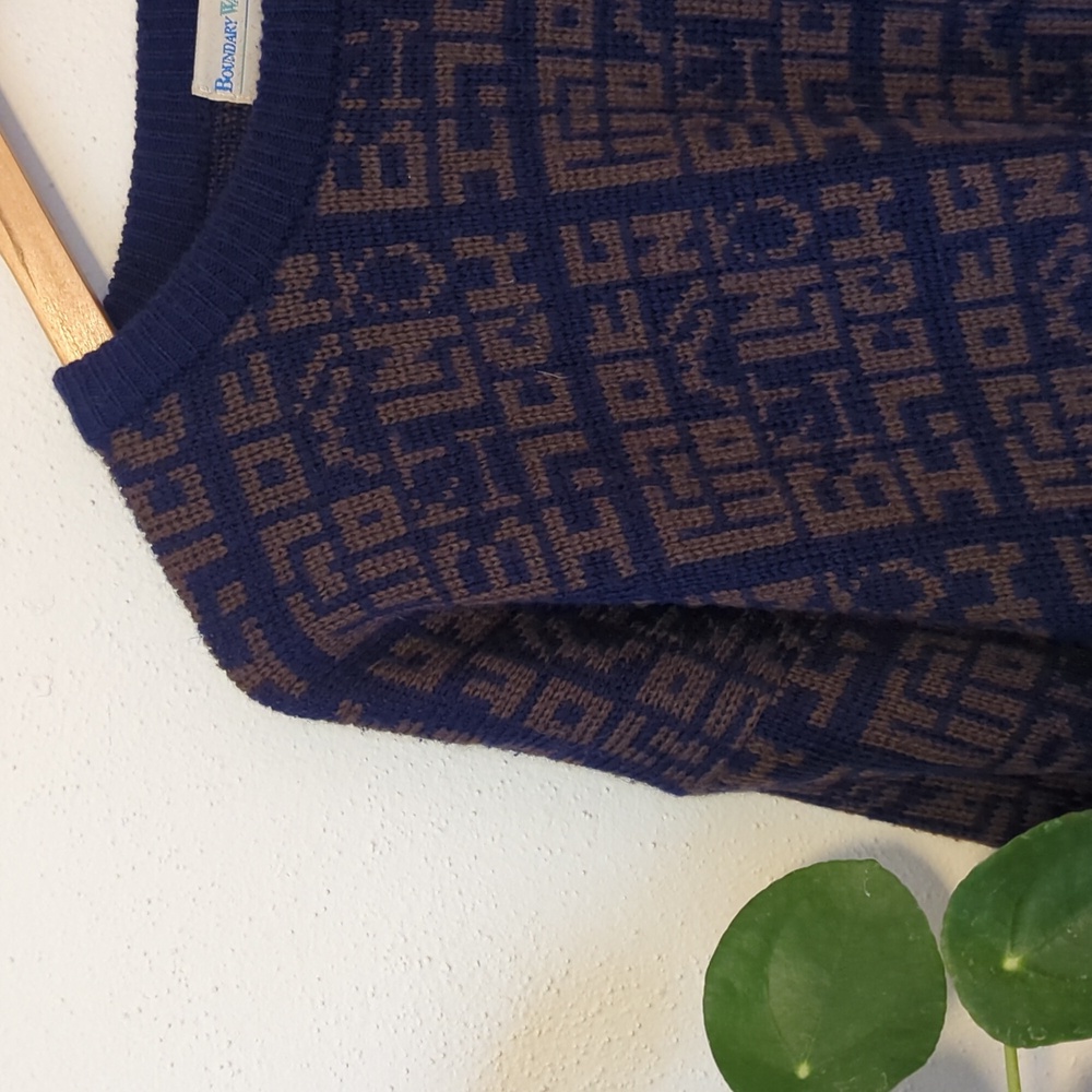 Boundary Waters | Vintage | Wool Blend Graphic Grandpa Sweater - Picture 4 of 9